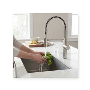 Kohler ༄ Crue Single Handle Semi Prof Decorator Kitchen Sink Faucet ༄ Stainless